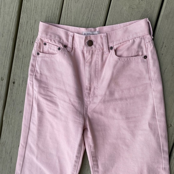 BCBGeneration - Woman’s blush pink wide leg cropped mid rise jeans, Siz… - Picture 3 of 7